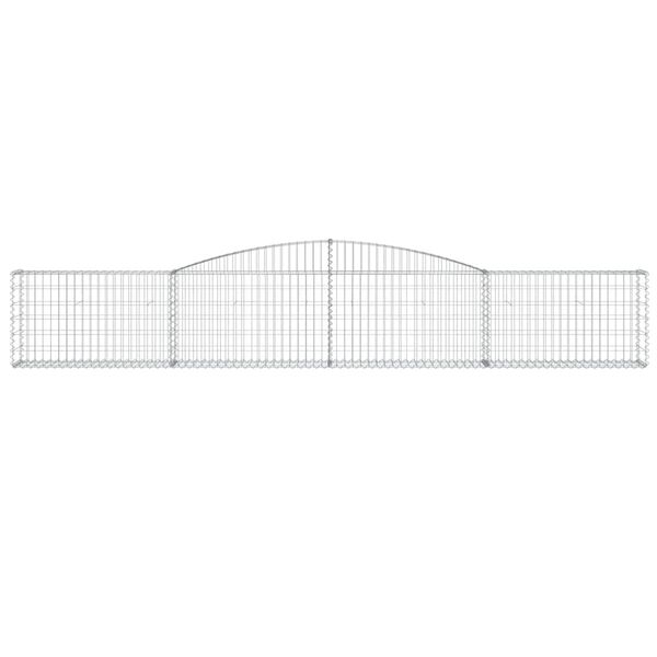 vidaXL Gabione mit Hochbogen 400x30x60/80 cm Verzinktes Eisen