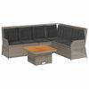 vidaXL 5-tlg. Garten-Lounge-Set mit Kissen Grau Poly Rattan