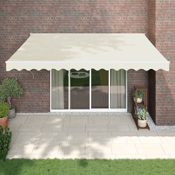 vidaXL Markise Einziehbar Creme 4,5x3 m Stoff und Aluminium