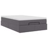 vidaXL Ottoman-Bett mit Matratze Grau 120x190 cm Kunstleder