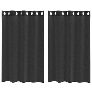 vidaXL Voile Vorh&auml;nge mit &Ouml;sen 2 Stk. Schwarz 140x175 cm