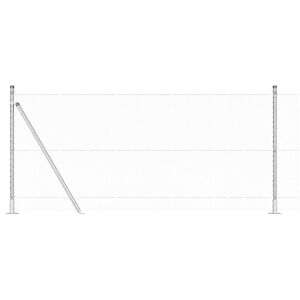 vidaXL Sechseckzaun mit Betonsockel 10 x 1 m Verzinkter Stahl Silber