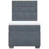 vidaXL Boxspringbett mit Matratze Dunkelgrau 80x200 cm Samt