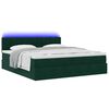 vidaXL Ottoman-Bett mit Matratze & LEDs Dunkelgr&uuml;n 160x200 cm Samt