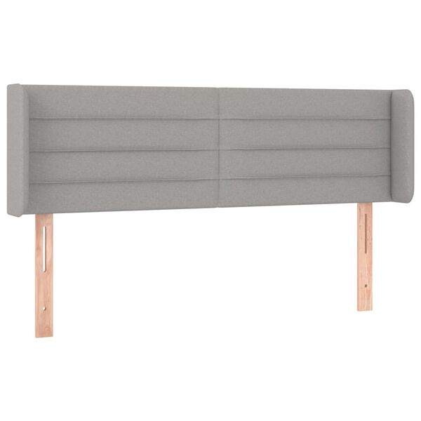 vidaXL Kopfteil mit Ohren Hellgrau 147x16x78/88 cm Stoff