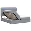 vidaXL LED-Speicherbett mit Matratze Hellgrau 200 x 200 cm Stoff