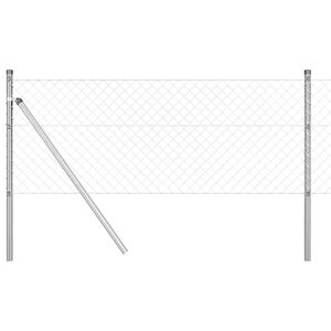 vidaXL Bodenmontierter Maschendrahtzaun 10 x 0,4 m Verzinkter Stahl