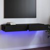 vidaXL TV-Schrank mit LED-Leuchten Hochglanz-Schwarz 120x35x15,5 cm