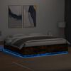 vidaXL Bettgestell mit LED R&auml;uchereiche 200x200 cm Holzwerkstoff