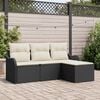 vidaXL Gartensofa-set mit Kissen 4 pcs Schwarz Poly-Rattan