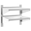 vidaXL Wandregal mit 2 B&ouml;den 50x40x48 cm Silbern Edelstahl