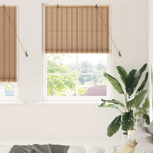 vidaXL Rollo mit Vorh&auml;ngen Natur 100 x 220 cm Bambus