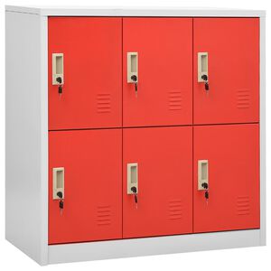 vidaXL Schlie&szlig;fachschrank Hellgrau und Rot 90x45x92,5 cm Stahl