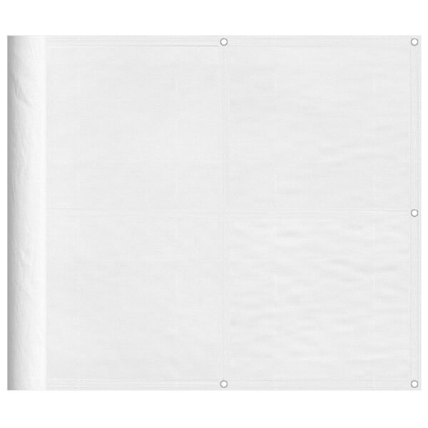 vidaXL Balkon-Sichtschutz Wei&szlig; 90x800 cm 100 % Polyester-Oxford