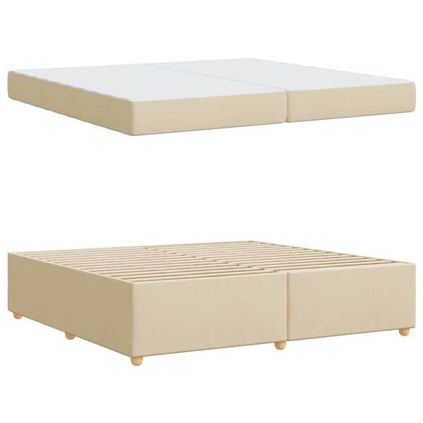 vidaXL Bettrahmen mit Matratze Creme 200 x 200 cm Stoff
