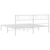 vidaXL Bettgestell mit Kopfteil Metall Wei&szlig; 183x213 cm