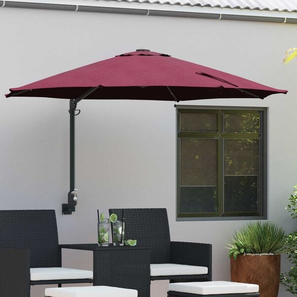 vidaXL Garten-Sonnenschirm Bordeauxrot 248 x 248 x 148 cm