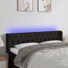 vidaXL LED Kopfteil Schwarz 147x16x78/88 cm Stoff