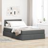 vidaXL Bett mit Stauraum und LED mit LED Dunkelgrau 120 x 190 cm Stoff