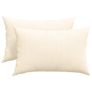 vidaXL Sofakissen 2 St&uuml;ck Creme 60 x 40 cm Cordstoff