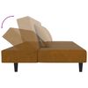 vidaXL Schlafsofa 2-Sitzer mit 2 Kissen Braun Samt