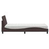 vidaXL Bett mit Matratze "Hanko" Dunkelbraun 90x190 cm Stoff
