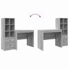 vidaXL Schreibtisch mit Schubladen 2 pcs Graues Sonoma