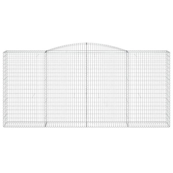 vidaXL Gabionen mit Hochbogen 4 Stk. 400x50x180/200cm Verzinktes Eisen