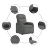 vidaXL Relaxsessel mit Aufstehhilfe Elektrisch Dunkelgrau Stoff