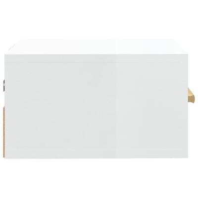 vidaXL Wand-Nachttisch Hochglanz-Weiß 35x35x20 cm