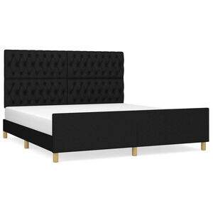 vidaXL Bettgestell ohne Matratze Schwarz 180x200 cm Stoff