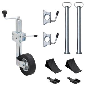 vidaXL St&uuml;tzrad 60 mm mit 2 St&uuml;tzrohren und 3 Klemmen