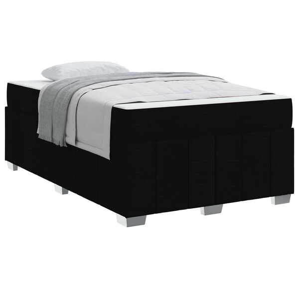 vidaXL Bettrahmen mit Matratze Schwarz 120 x 200 cm Stoff