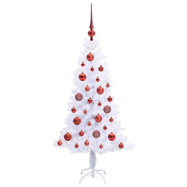 vidaXL Künstlicher Weihnachtsbaum Weiß 120 cm PVC und Stahl