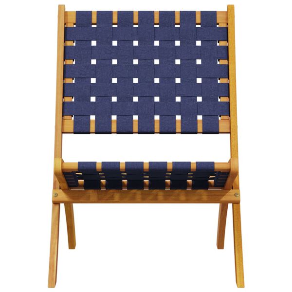 vidaXL Gartenst&uuml;hle 2 Stk. Klappbar mit Tisch Dunkelblau Massivholz