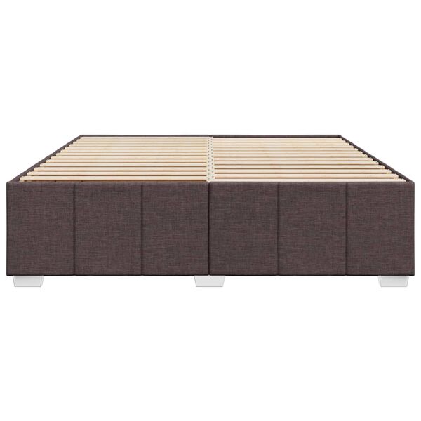 vidaXL Bettgestell ohne Matratze Dunkelbraun 200x200 cm Stoff