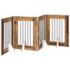vidaXL Klappbares Hundetor mit St&auml;ndern 4 stk. Altholz 241 cm