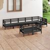 vidaXL 8-tlg. Garten-Lounge-Set Massivholz Kiefer Schwarz