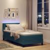 vidaXL LED Boxspringbett mit Matratze Dunkelblau 90 x 190 cm Samt