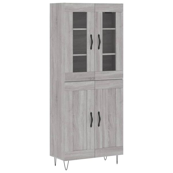 vidaXL Highboard Grau Sonoma 69,5x34x180 cm Holzwerkstoff