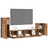 vidaXL 4-tlg. TV-Schrank-Set Wandmontage Altholz-Optik Holzwerkstoff