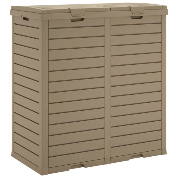 vidaXL Outdoor-M&uuml;lltonne Hellbraun 78x41x86 cm Polypropylen