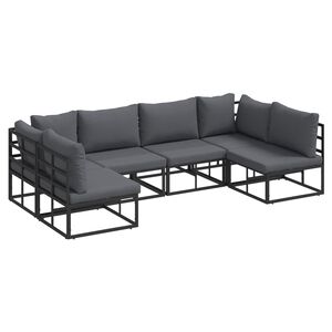 vidaXL Gartensofa-set 6 stk. Schwarz Aluminium