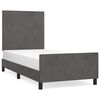 vidaXL Bettgestell ohne Matratze Dunkelgrau 90x200 cm Samt