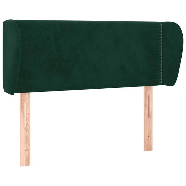 vidaXL Kopfteil mit Ohren Dunkelgr&uuml;n 103x23x78/88 cm Samt