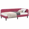 vidaXL Eckbettgestell mit Matratze Weinrot 100 x 200 cm Samt