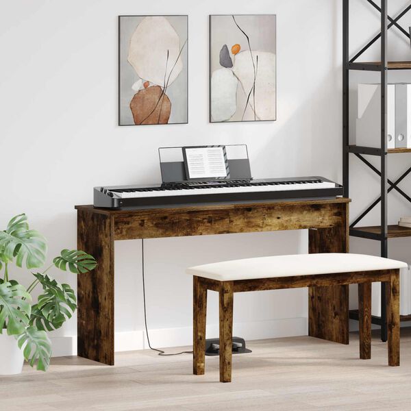 vidaXL Klavierst&auml;nder Ger&auml;ucherte Eiche 120 x 32 x 64 cm Holzwerkstoff