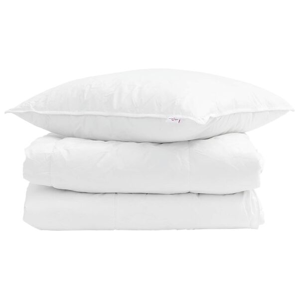 vidaXL Sommerdecke mit Kissen 2 pcs Wei&szlig; Daunenfeder