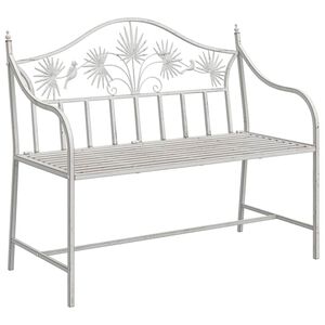 vidaXL Gartenbank Antik Wei&szlig; 104 x 52,5 x 89 cm Stahl
