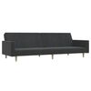 vidaXL Schlafsofa 2-Sitzer mit Fu&szlig;hocker Dunkelgrau Stoff